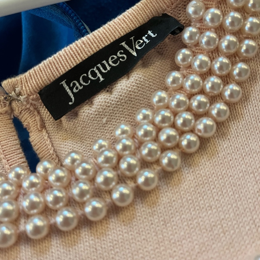 Jacques Vert Pink Pearl Embellished Women's Top